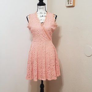 Pretty Peach Lace Dress by Romeo & Juliet Couture Size S NWT